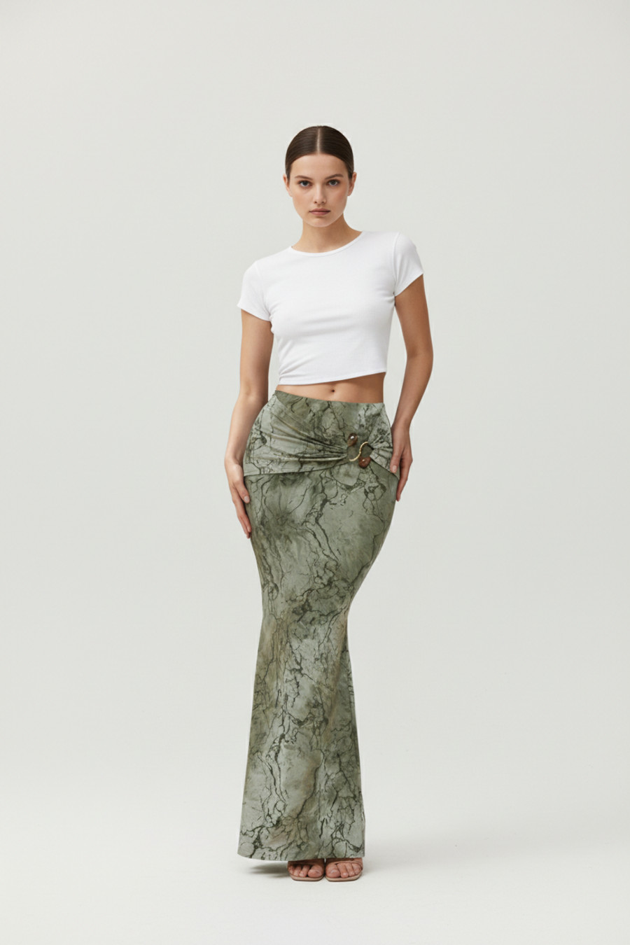 Bas de pantalon style soirée, couleur café, en polyester (fibre de polyester), taille L, SZE-00020