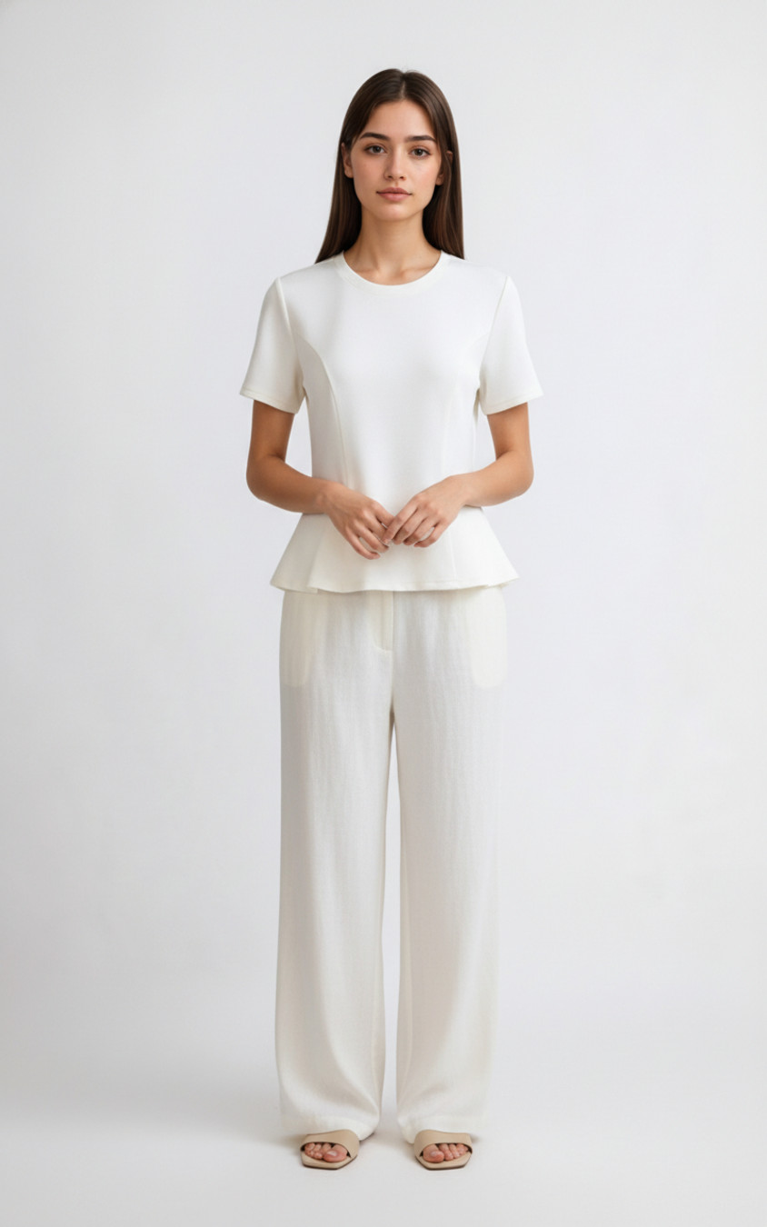 Tejidos mixtos de fibras sintéticas blancas Poliéster (fibra de poliéster) Tops estilo fiesta L SZE-00048