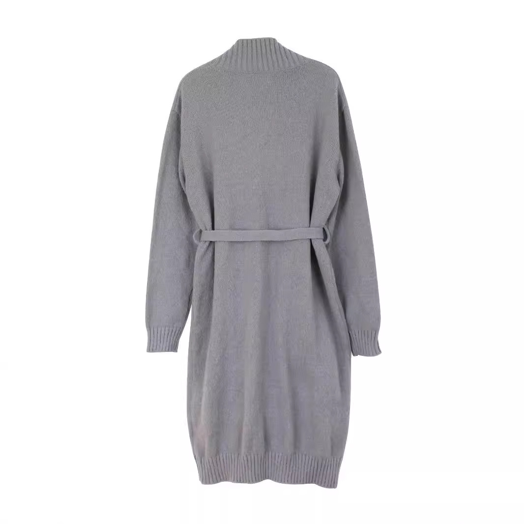 Women's Knit Cardigan Long Sleeve Tie Front Sweater Autumn Winter