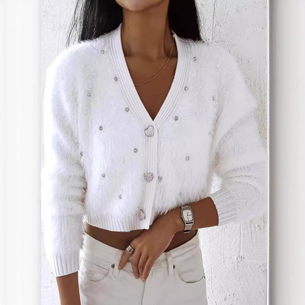 Women's Knit Sweater Cropped Cardigan Long Sleeve Fashion Autumn Winter SSU-00101