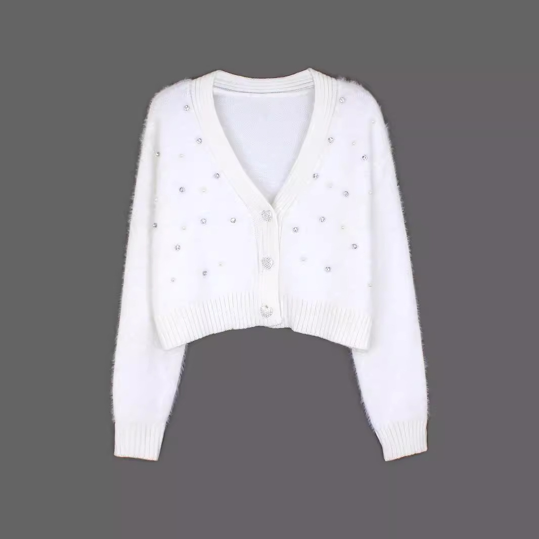 Women's Knit Sweater Cropped Cardigan Long Sleeve Fashion Autumn Winter SSU-00101