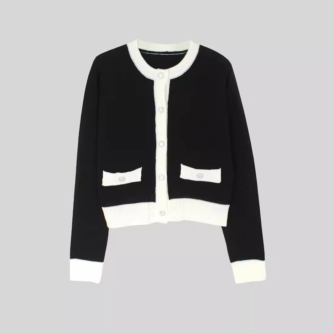 Knit Cropped Cardigan Women Long Sleeve Spring Summer