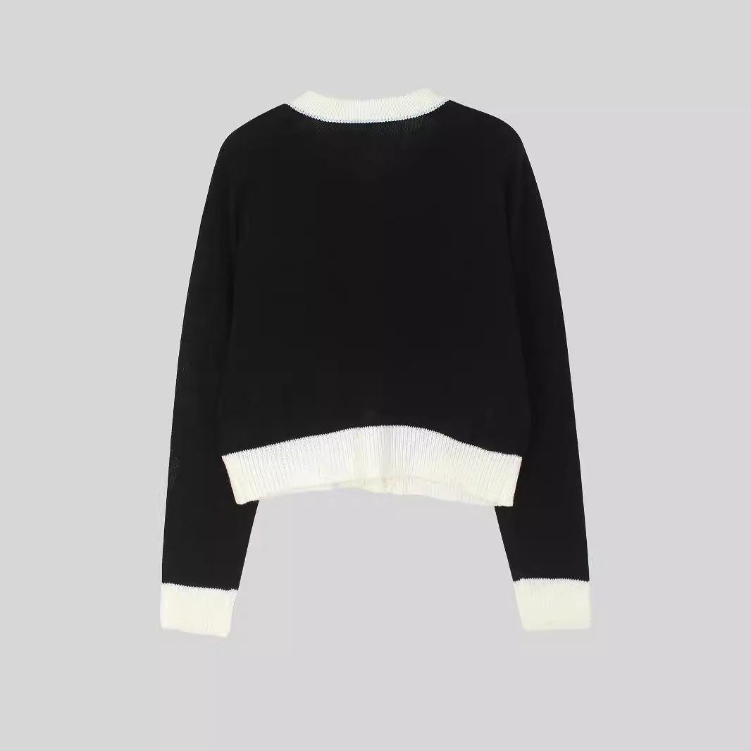 Knit Cropped Cardigan Women Long Sleeve Spring Summer