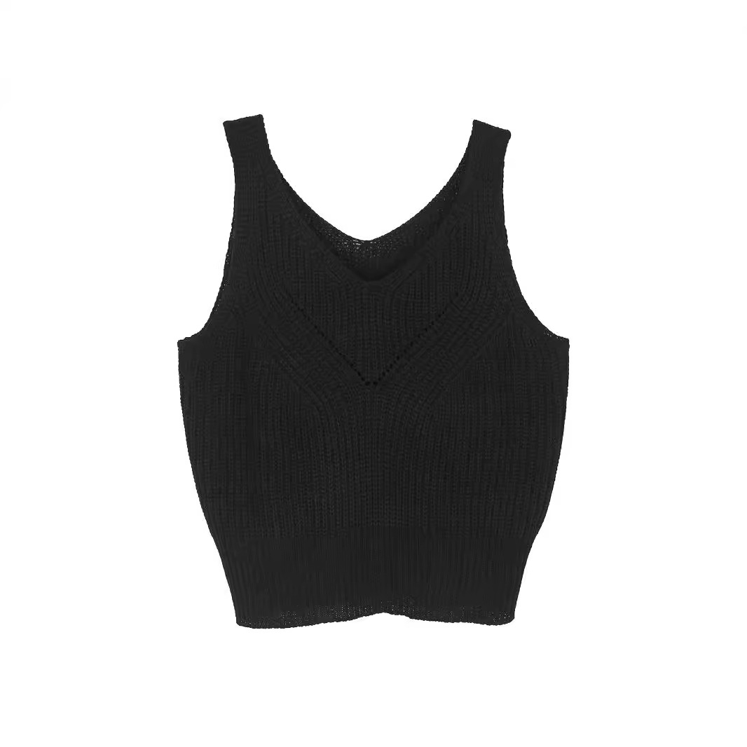 Sleeveless Hollow Out Beach Tank Top Slim Fit Summer SSU-00010