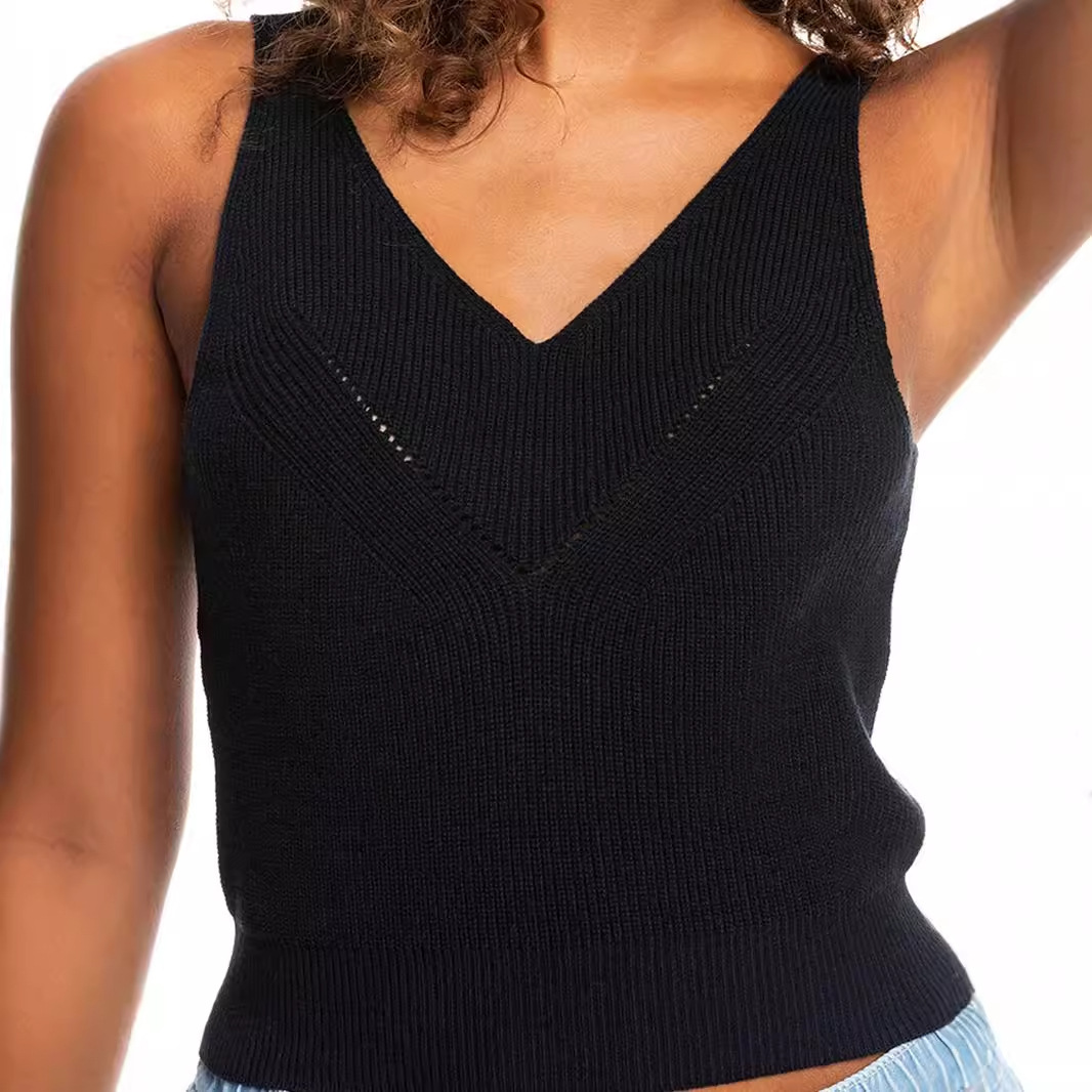 Sleeveless Hollow Out Beach Tank Top Slim Fit Summer SSU-00010