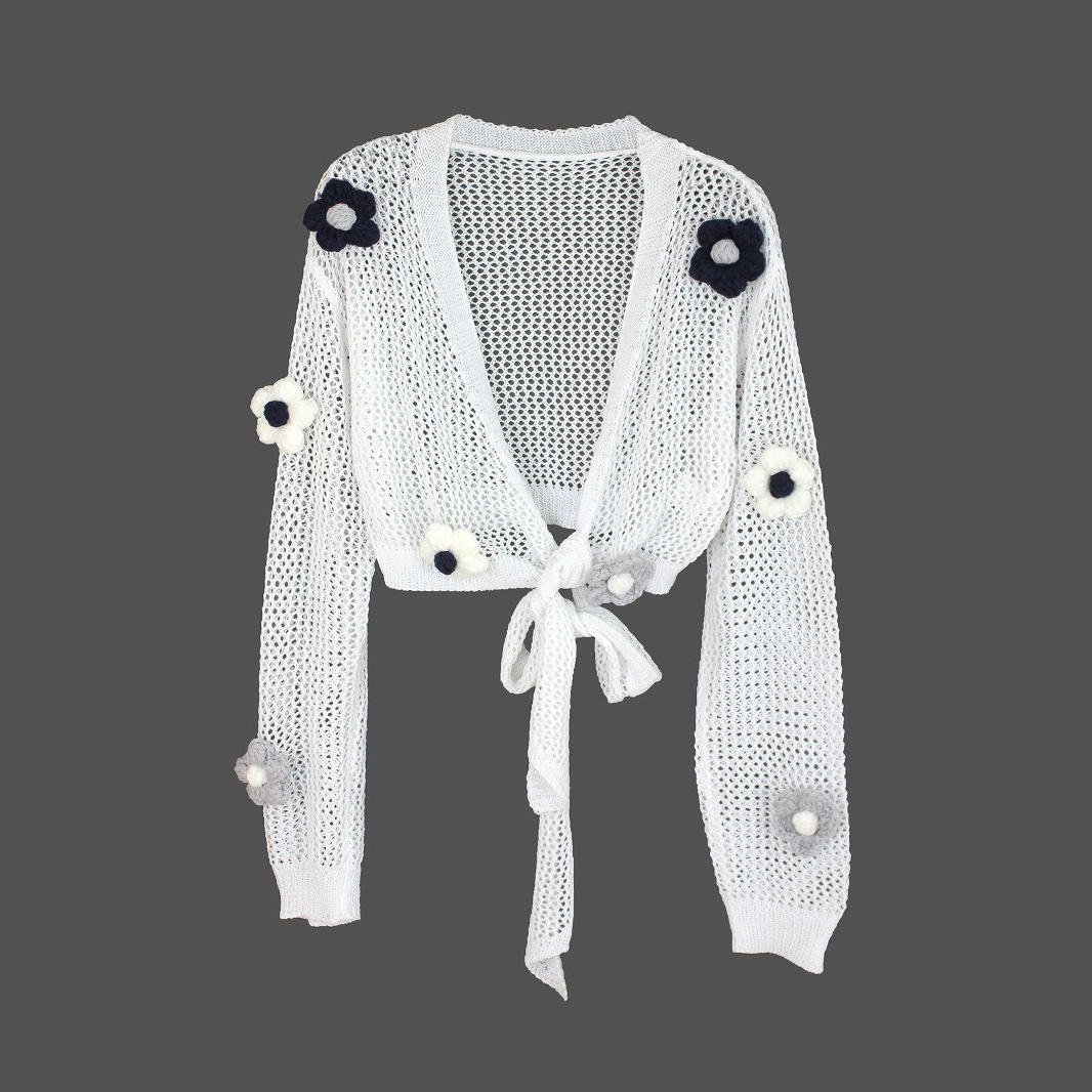 Linen Cropped Cardigan - Lightweight Beach Cover Up