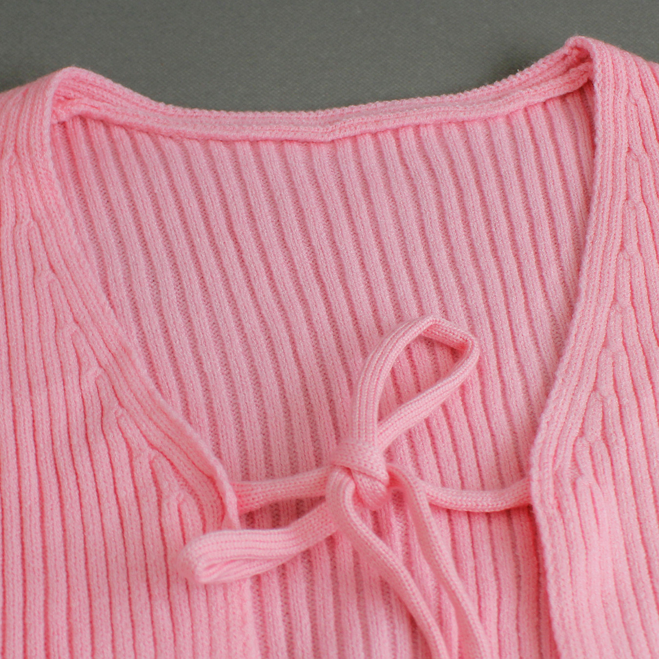 Women's Knit Cardigan Tie Front Cropped Lightweight Spring Summer SSU-00111