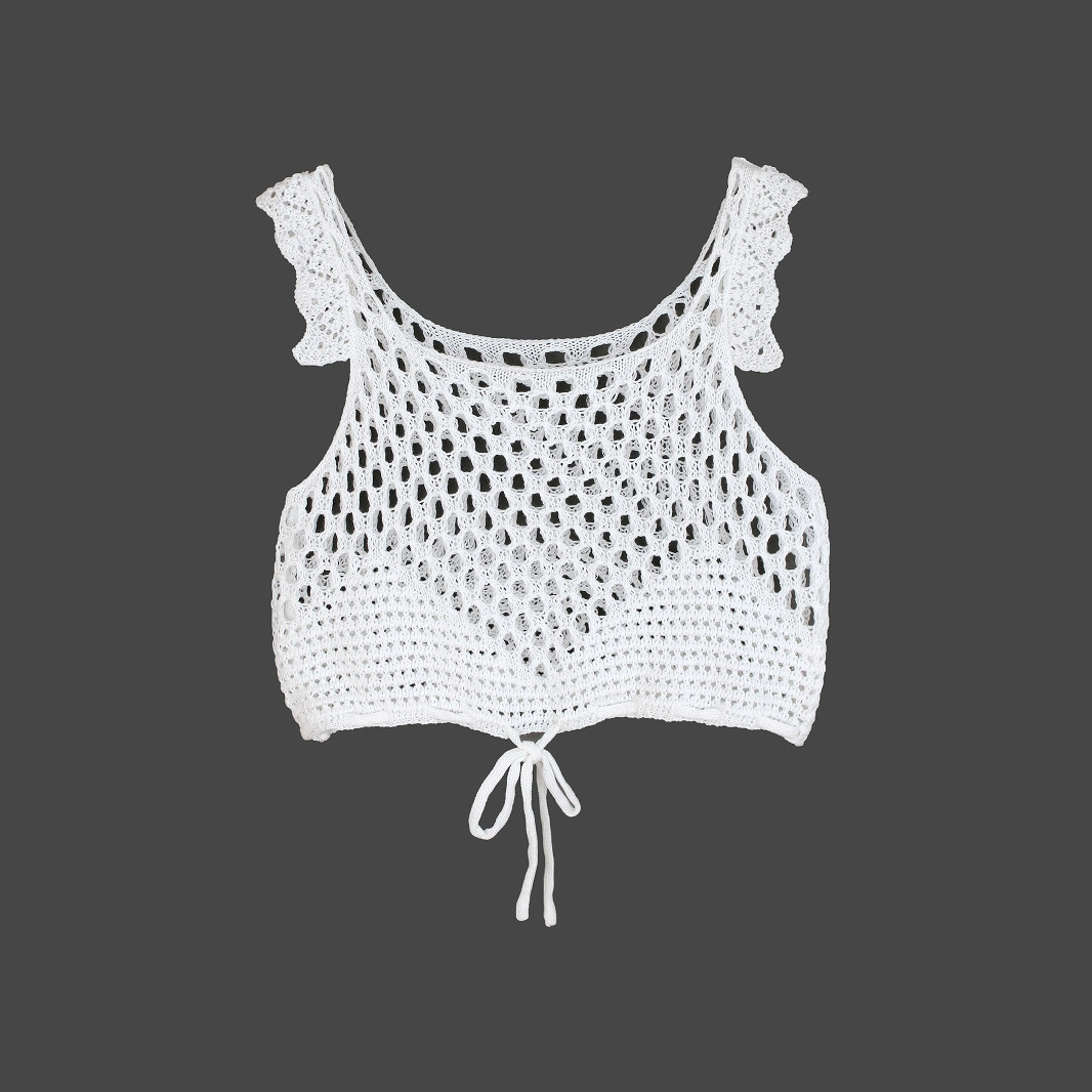 Crochet Tank Top Tie Up Halter Beach Summer SSU-00018