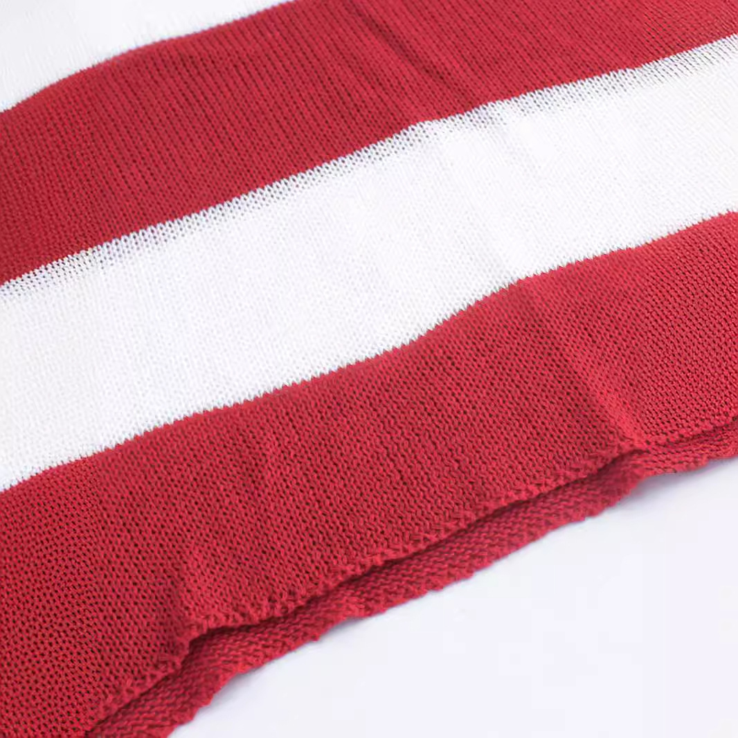 Knitted Sweater Women's American Flag Long Sleeve Hollow Out Top SSU-00113
