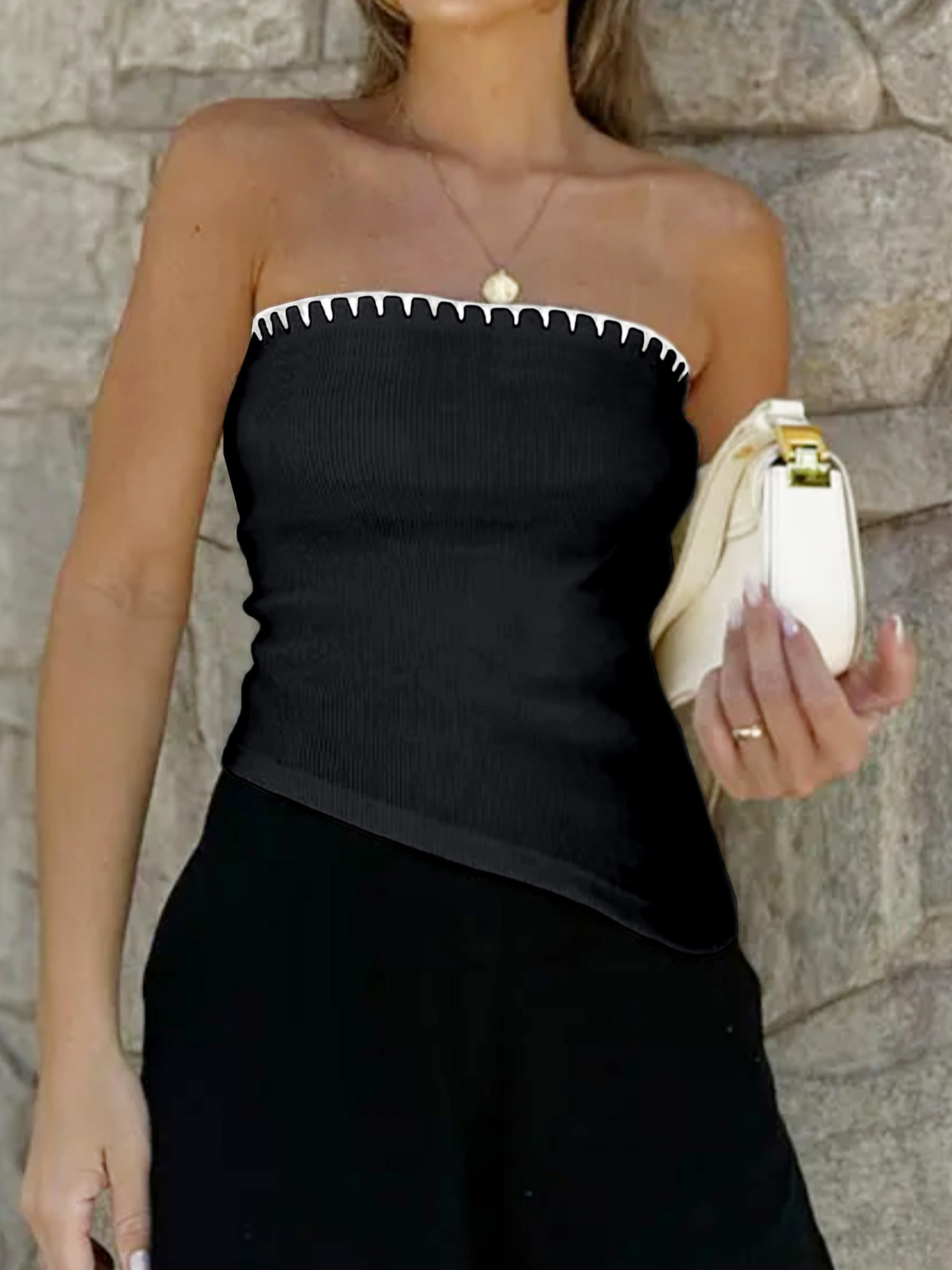 Knitted Sweater Vest Women's Summer Crop Top Vacation Style SSU-00047