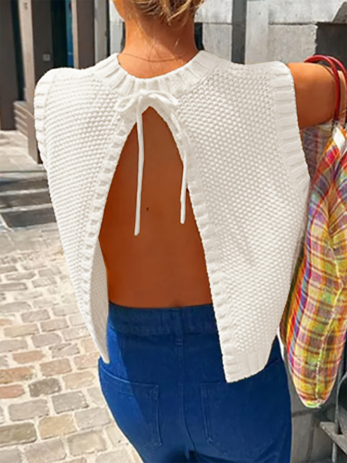 Knit Women's Backless Tank Top Spring Summer SSU-00044