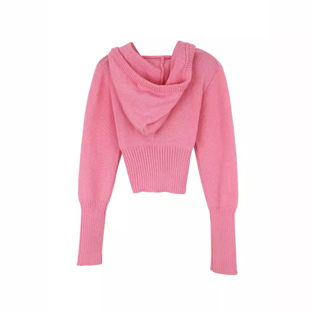 Knit Cardigan Hoodie Set Women's Two Piece Autumn Outfit SSU-00017