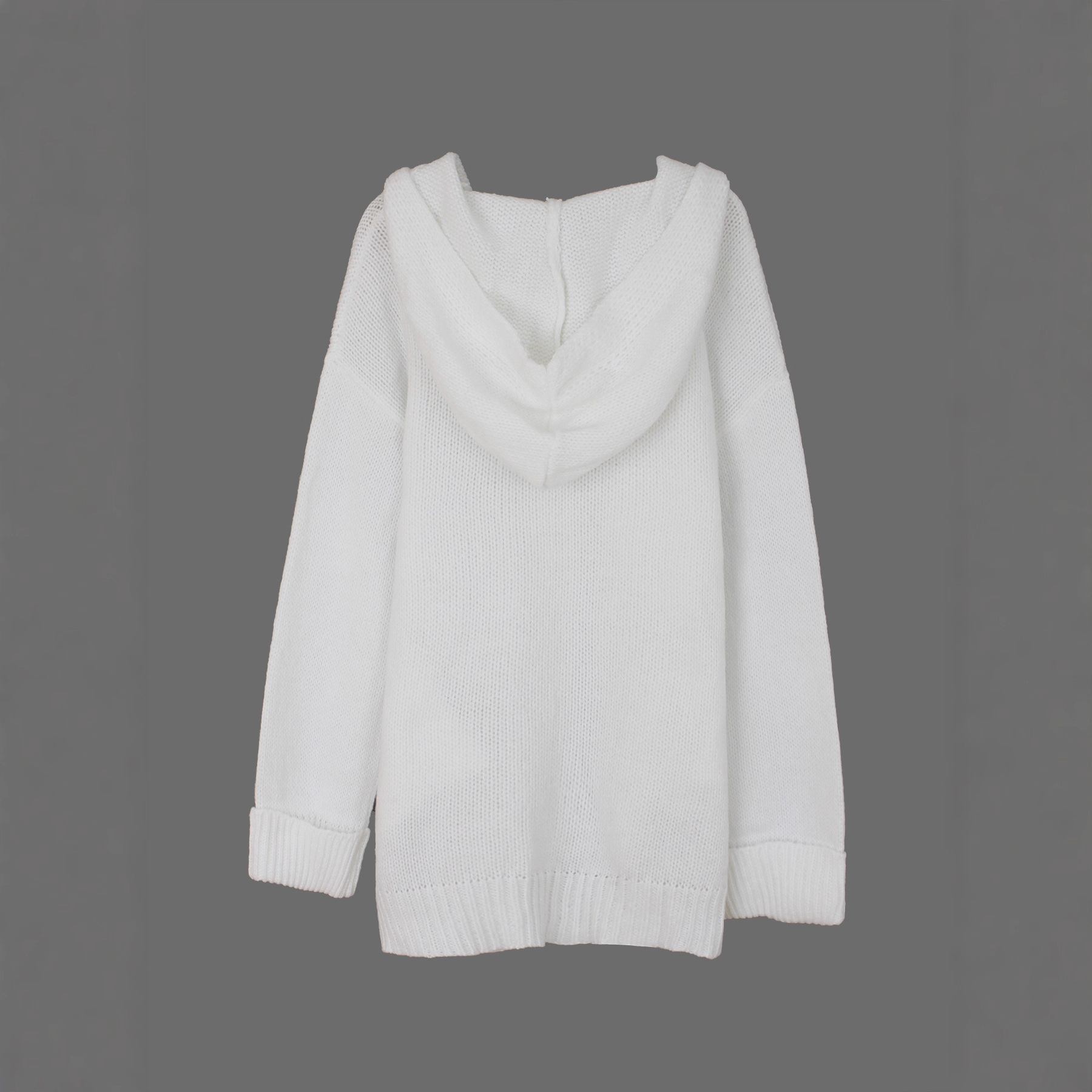 Knitted Hoodie Cardigan Embroidered Sweater for Women SSU-00122