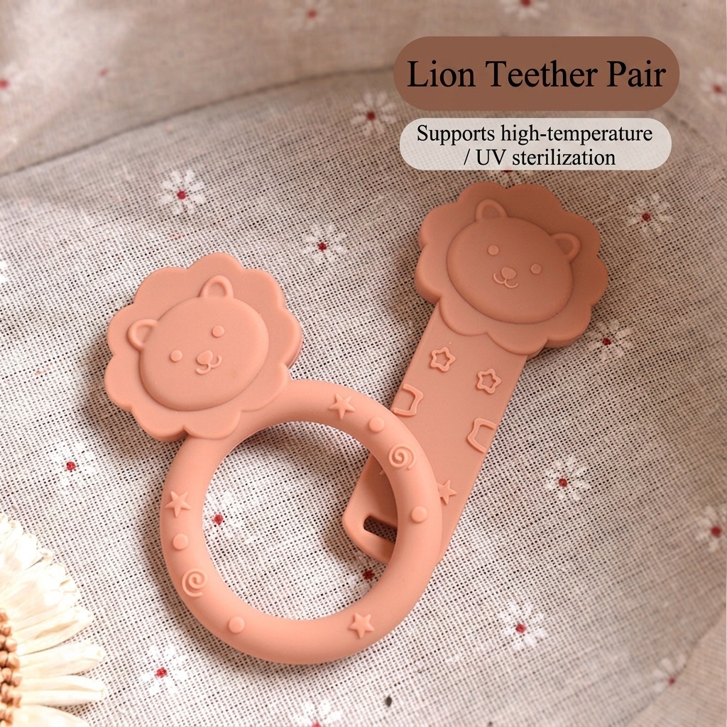 Set di massaggiagengive in silicone Baby Lion - Lenisce le gengive del neonato