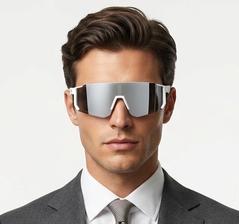 BS1611-0001_Silver_Irregular_Plastic_QY_Pro1_smart_sport_sunglasses_model