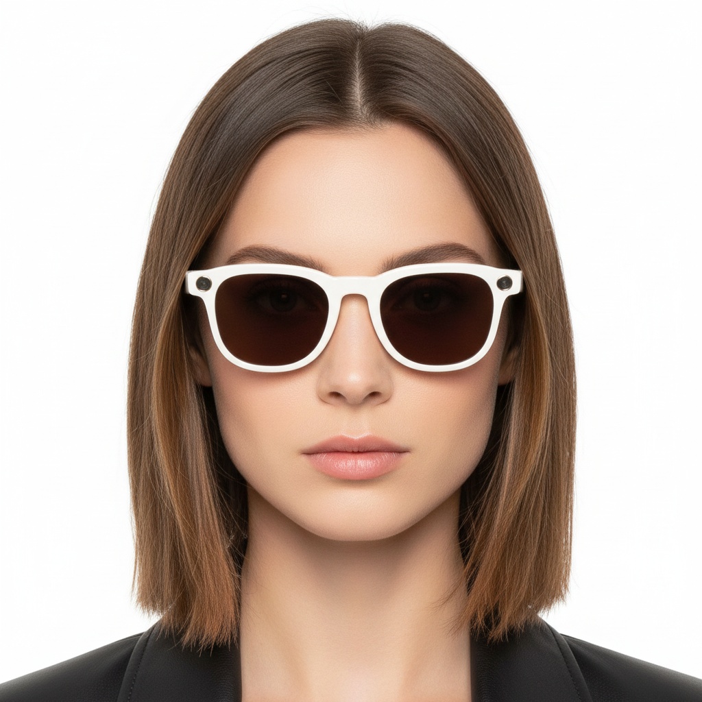 BS0705-5002_Cream_Rectangular_TR90_Smart_AI_Glasses_model