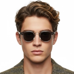 BS2503-0204_Grey_Oval_Plastic_Sunglasses_model
