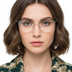 BS2425-0805_Green_Butterfly_Metal_Glasses_model
