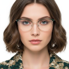 BS2425-0805_Green_Butterfly_Metal_Glasses_model