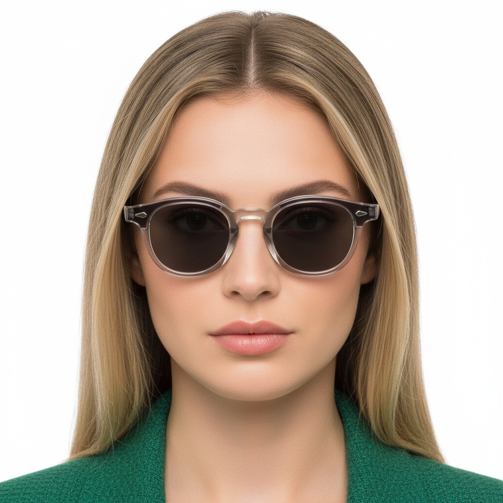 BS2503-0204_Grey_Oval_Plastic_Sunglasses_model