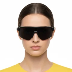 BS0205-0041_Black_Semi-rimless_TR90_Sunglasses_model
