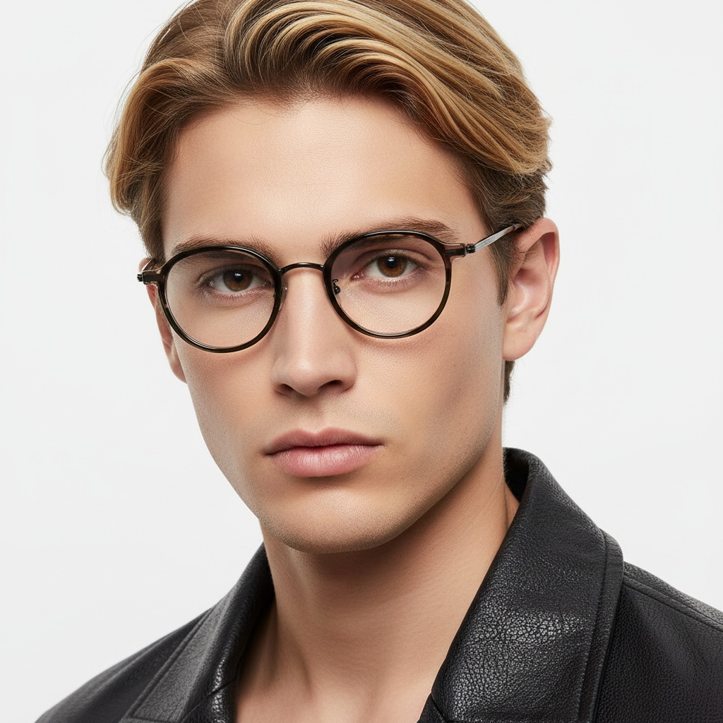 BS0218-0228_Grey_Oval_Titanium_Glasses_model