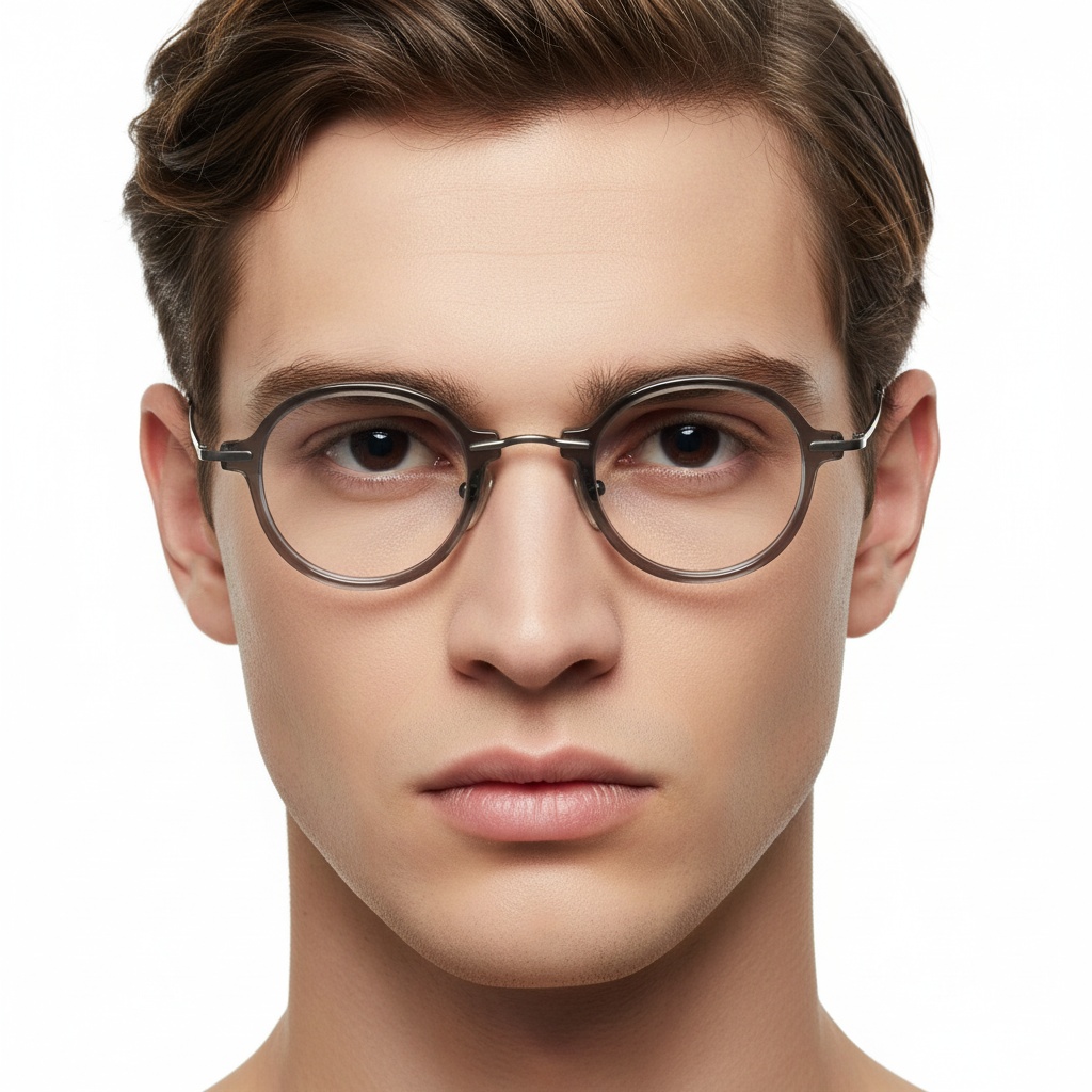 BS0218-0192_Grey_Round_Titanium_Glasses_model