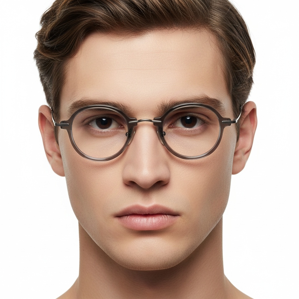 BS0218-0192_Grey_Round_Titanium_Glasses_model