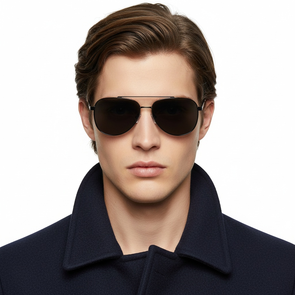 BS2503-0062_Grey_Aviator_Metal_Sunglasses_model