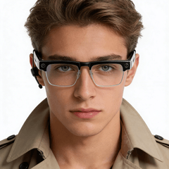 G3 Lunettes intelligentes IA semi-cerclées argentées TR90 #BS0705-0004