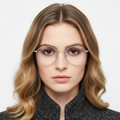 BS0218-0104_Silver_Round_Titanium_Glasses_model