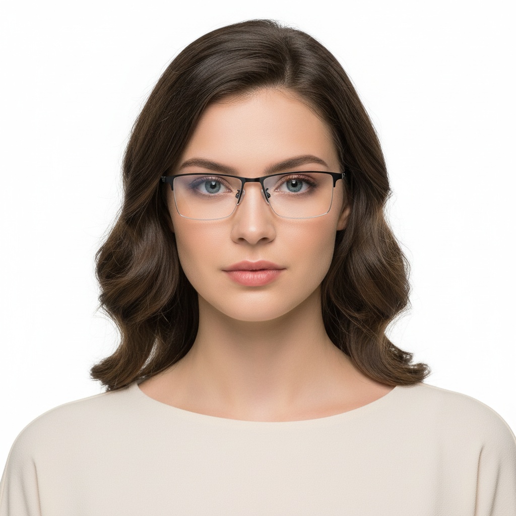 BS1913-0592_Silver_Semi-rimless_Titanium_Glasses_model