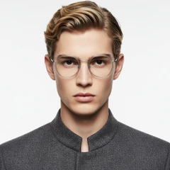 BS0218-0104_Silver_Round_Titanium_Glasses_model