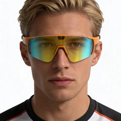 BS0705-0006_Orange_Semi-rimless_TR90_Smart_AI_sunglasses_model
