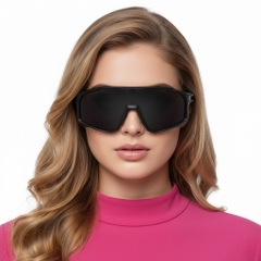 BS0205-0035_Black_Semi-rimless_TR90_Sunglasses_model