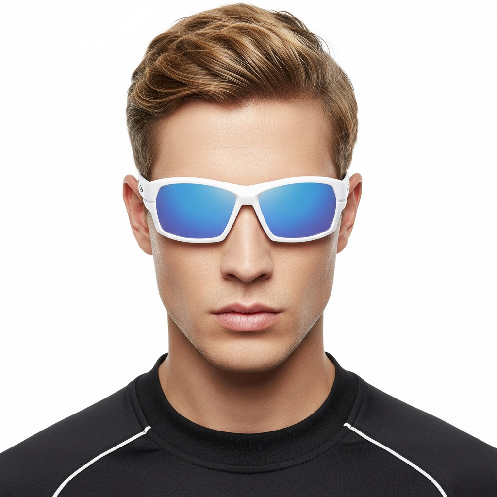 BS0205-0064_White_Rectangular_TR90_Sunglasses_model