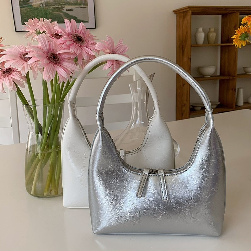 Chic Metallic Hobo Bag - Shoulder Purse for Women