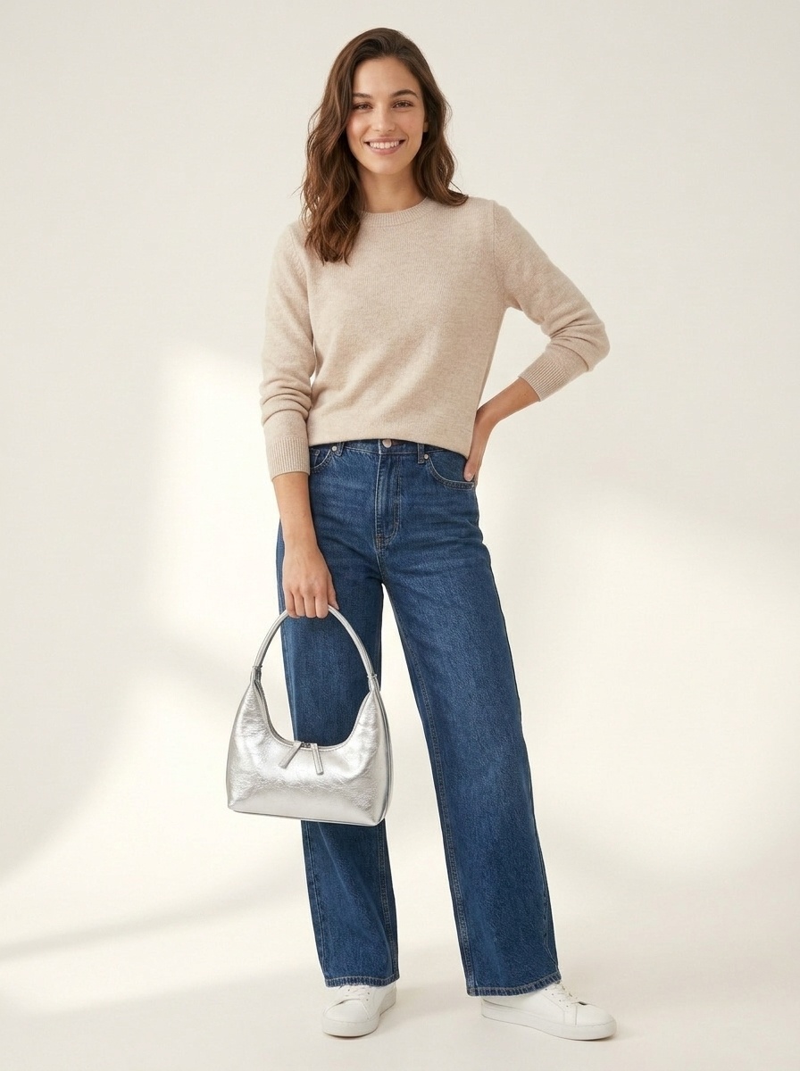 Chic Metallic Hobo Bag - Shoulder Purse for Women