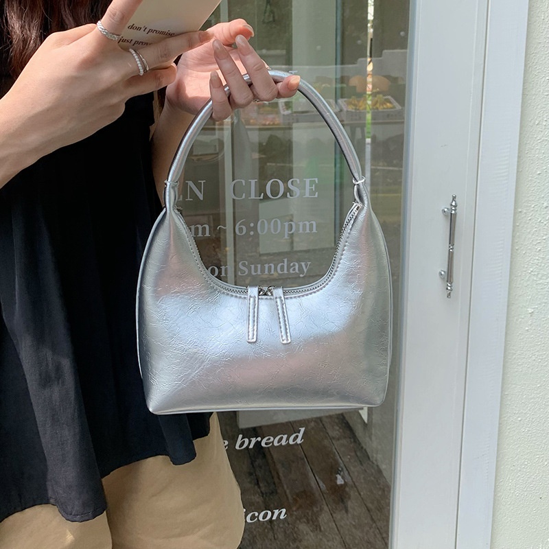 Chic Metallic Hobo Bag - Shoulder Purse for Women