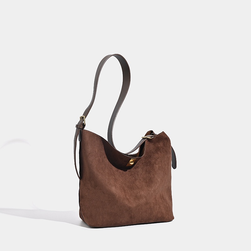 Chic Suede Hobo Shoulder Bag - Everyday Elegance