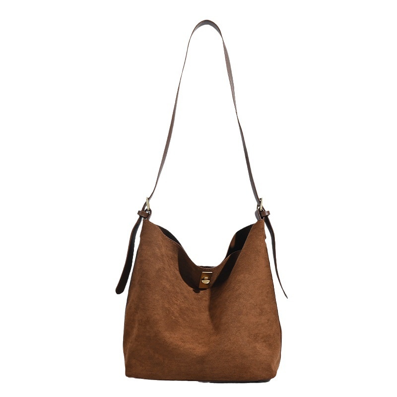Chic Suede Hobo Shoulder Bag - Everyday Elegance