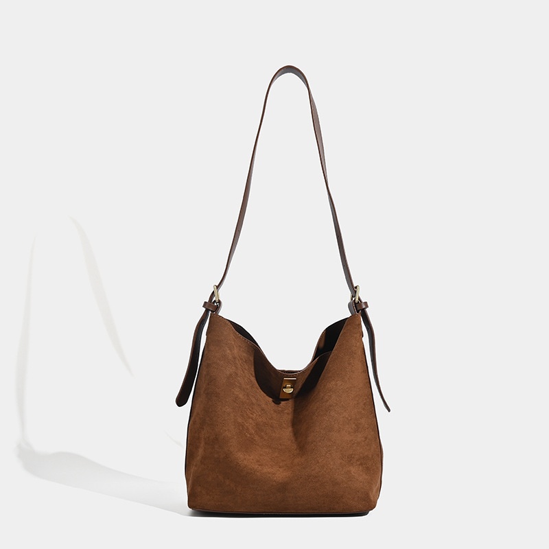 Chic Suede Hobo Shoulder Bag - Everyday Elegance
