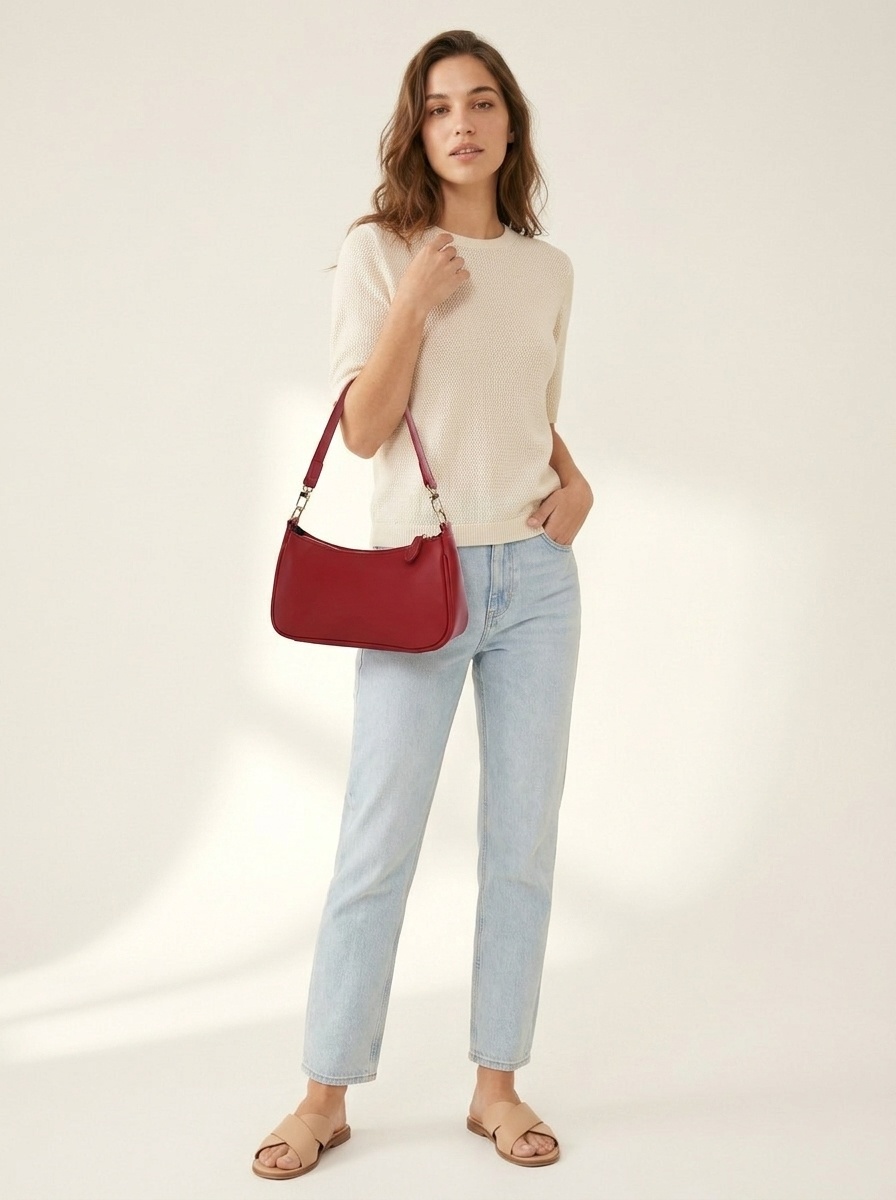 Elegante bolso de hombro de piel sintética - Estilo versátil