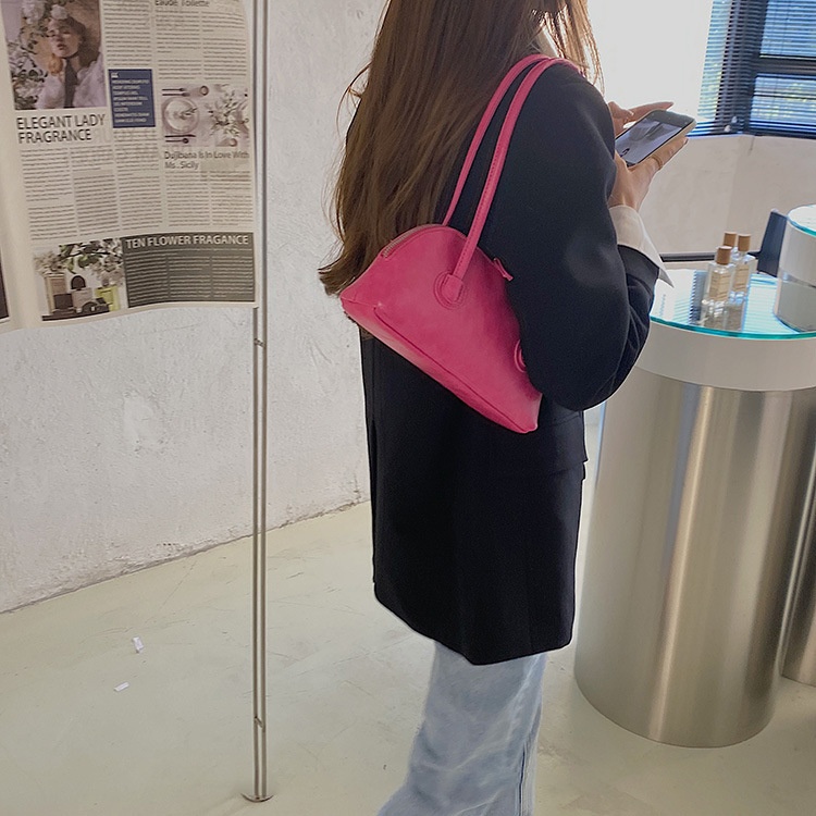 Chic Crescent Shoulder Bag - Faux Leather Handbag