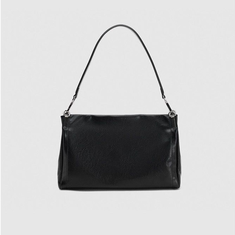Chic Faux Leather Shoulder Bag with Turn-Lock Closure