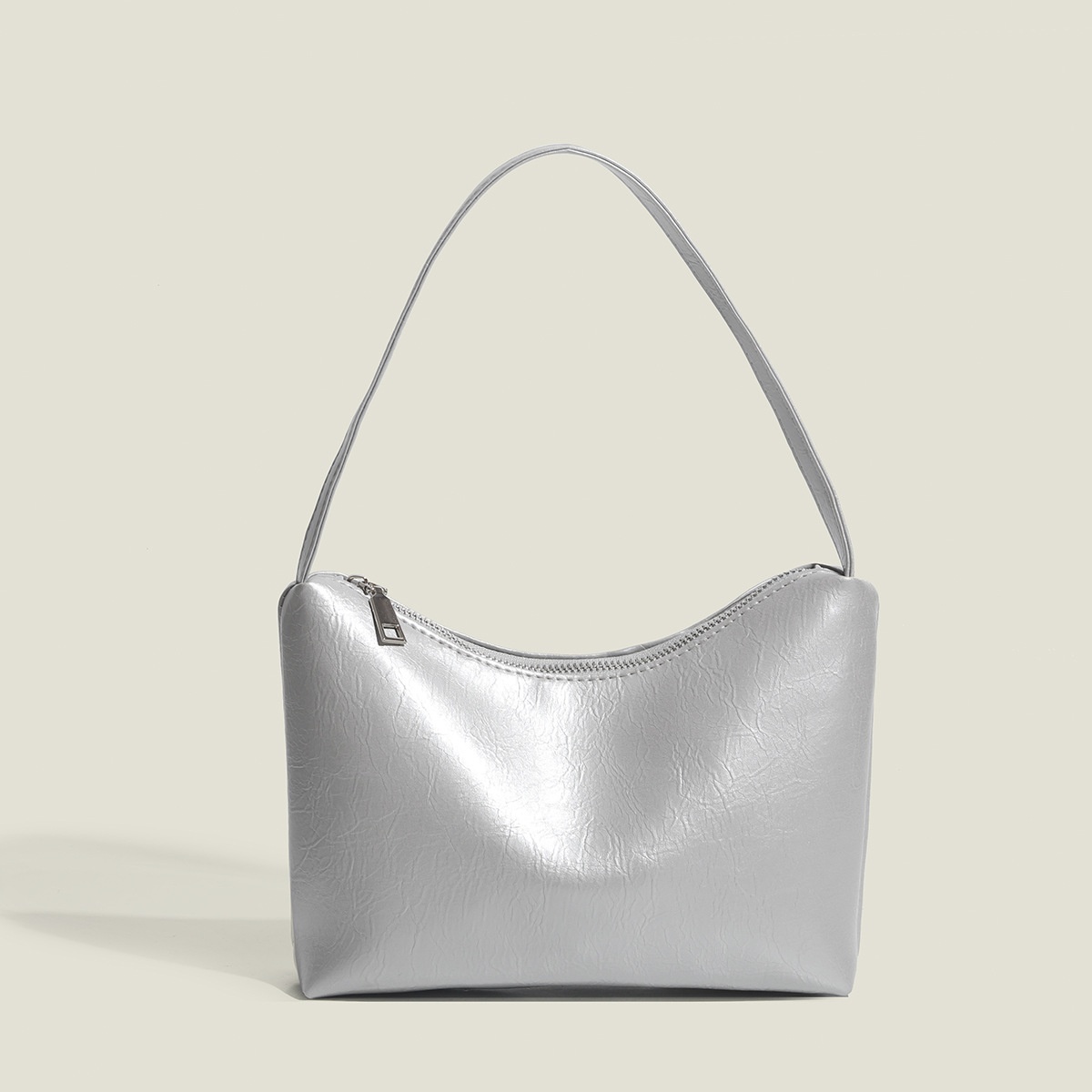 Sleek Glossy Shoulder Bag - Modern & Chic Handbag