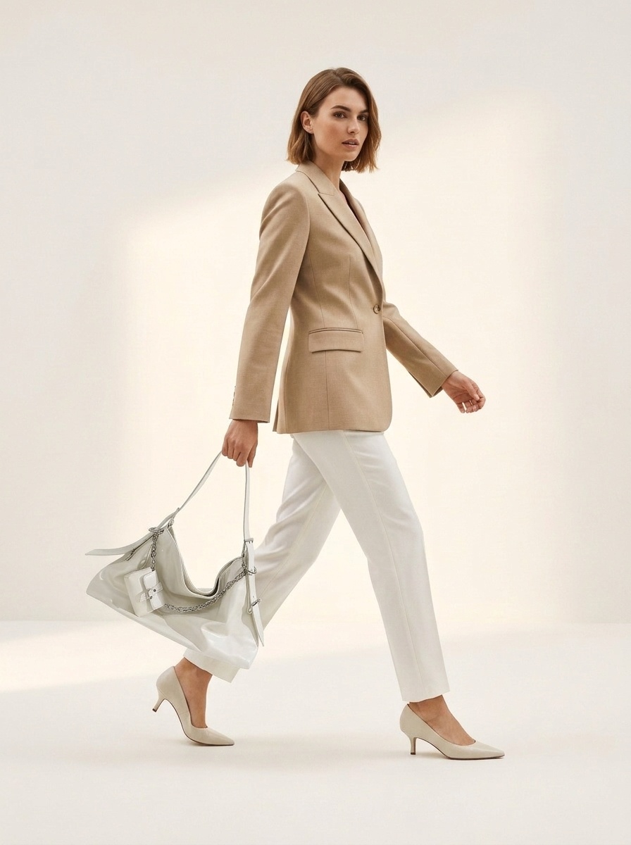 Chic Patent Shoulder Bag with Chain & Pouch