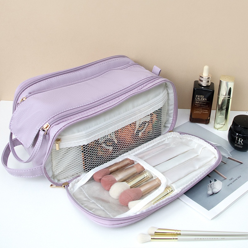 Travel Makeup Bag Organizer - Multi-Compartment Cosmetic Pouch