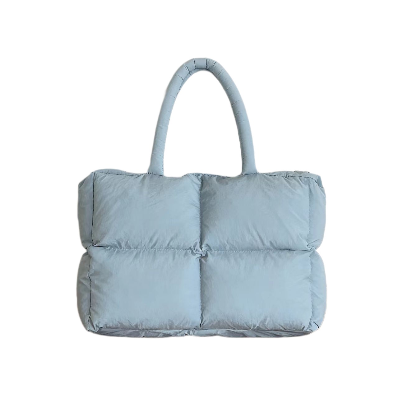 Padded Puffer Tote Bag - Soft Quilted Shoulder Bag