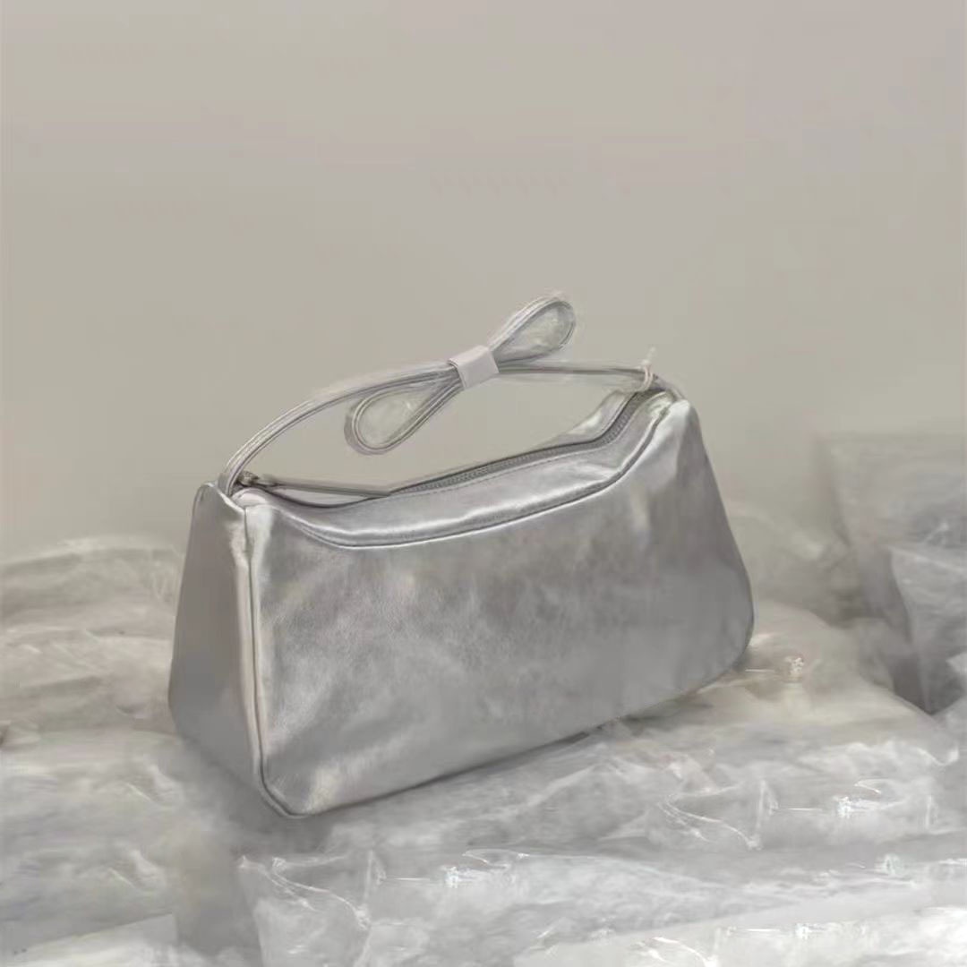 Chic Silver Metallic Shoulder Bag - Compact & Stylish